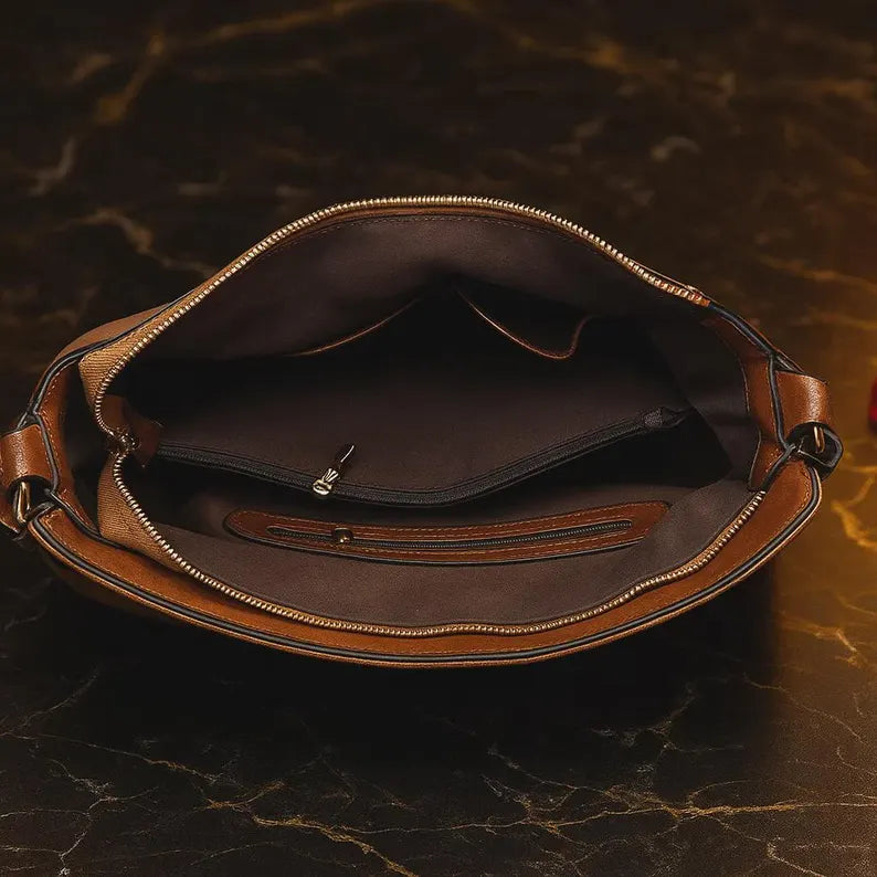 Detailansicht Damen Tasche Braun Kunstleder