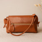 Seitenansicht Damen Tasche Braun Kunstleder
