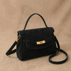 Damen Lederhandtasche aus Kunstleder in Schwarz – elegante Handtasche